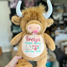 Load image into Gallery viewer, Personalised highland cow cubby