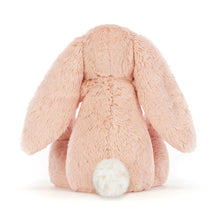 Load image into Gallery viewer, Jellycat Pink plush bunny toy on a white background back view