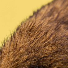 Load image into Gallery viewer, Close-up of Jellycat brown fur texture on a yellow background
