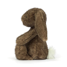 Load image into Gallery viewer, Jellycat Brown plush bunny toy on a white background side view