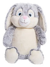 Load image into Gallery viewer, Plush toy rabbit with gray fur and white face on a white background