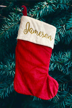 Load image into Gallery viewer, Personalised Plush Christmas Stocking