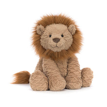 Load image into Gallery viewer, Jellycat Fuddlewuddle Lion Stuffed lion toy with brown fur and mane on a white background