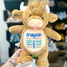 Load image into Gallery viewer, Personalised highland cow cubby