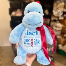 Load image into Gallery viewer, Personalised Baby Blue Dinosaur Cubby