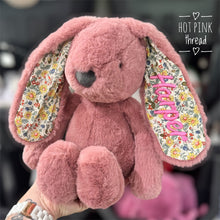 Load image into Gallery viewer, Personalised Jiggle & Giggle Medium Bunny | Floral Raspberry