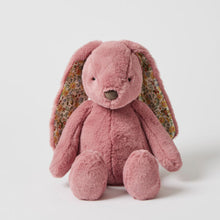 Load image into Gallery viewer, Personalised Jiggle & Giggle Medium Bunny | Floral Raspberry front view