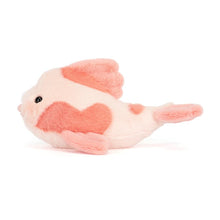 Load image into Gallery viewer, Jellycat Fancy Carp Plush toy fish with a heart pattern on a white background
