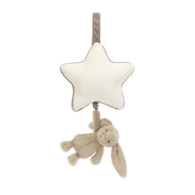 Load image into Gallery viewer, Star-shaped plush toy with a bunny attached on a white background