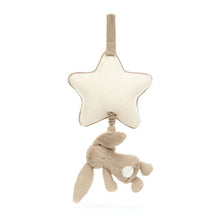 Load image into Gallery viewer, Star-shaped baby rattle with a plush toy hanging from it on a white background
