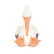 Load image into Gallery viewer, Jellycat Keli Pelican Stuffed toy pelican with a white body, orange beak, and feet on a white background