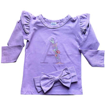 Load image into Gallery viewer, Long Sleeve Ruffle Top & Head Bow | Size 2-3