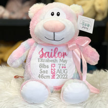 Load image into Gallery viewer, Personalised Pastel Rainbow Bear Cubby