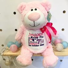 Load image into Gallery viewer, Personalised Pink Bear Cubby