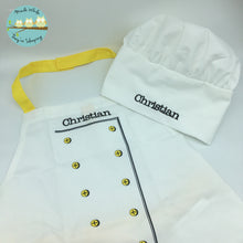 Load image into Gallery viewer, Personalised Child’s Chef Set apron hat