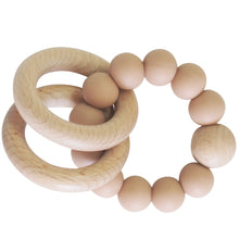 Load image into Gallery viewer, Alimrose Beechwood Teether Ring Set - Apricot