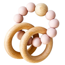 Load image into Gallery viewer, Alimrose Beechwood Teether Ring Set - Petal