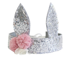 Load image into Gallery viewer, Alimrose Sequin Bunny Crown Silver