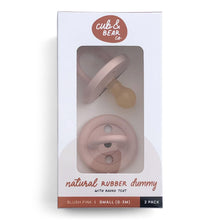 Load image into Gallery viewer, Blush Pink Natural Rubber Dummy Twin Pack - Cub and Bear Co