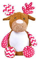 Load image into Gallery viewer, Personalised Harlequin Reindeer Cubby - Pink
