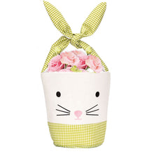 Load image into Gallery viewer, Personalised Easter Bunny Basket Green Gingham
