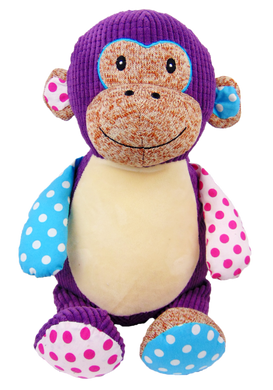 Personalised Purple Harlequin Monkey Cubby