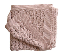 Load image into Gallery viewer, Alimrose Organic Heritage Knit Baby Blanket - Blossom