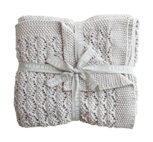 Load image into Gallery viewer, Alimrose Organic Heritage Knit Baby Blanket - Cloud