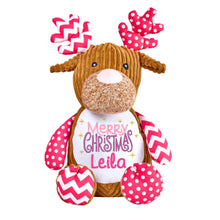 Load image into Gallery viewer, Personalised Harlequin Reindeer Cubby - Pink