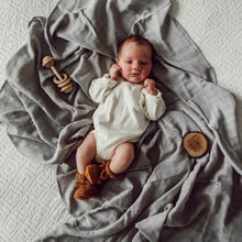 Load image into Gallery viewer, Storm Grey Muslin Swaddle Organic Cotton