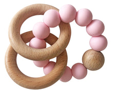 Load image into Gallery viewer, Alimrose Beechwood Teether Ring Set - Rosewater