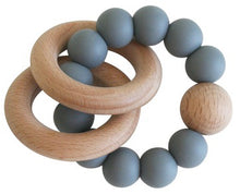 Load image into Gallery viewer, Alimrose Beechwood Teether Ring Set - Storm Grey
