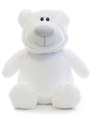 Personalised White Bear Grey Nose Cubby