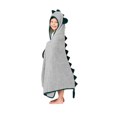 Load image into Gallery viewer, Personalised Hooded Dinosaur Towel