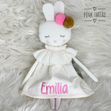 Load image into Gallery viewer, Personalised Alimrose Isabelle Bunny 40cm Ivory Linen