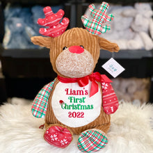 Load image into Gallery viewer, Personalised Harlequin Reindeer Plaid
