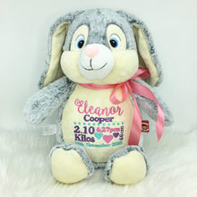 Load image into Gallery viewer, Personalised Grey Bunny Cubby