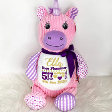 Load image into Gallery viewer, personalised Harlequin Unicorn Cubby