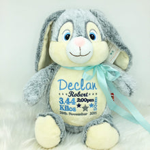 Load image into Gallery viewer, Personalised Grey Bunny Cubby