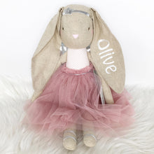 Load image into Gallery viewer, Alimrose Estelle Linen Angel Bunny - Blush 50cm
