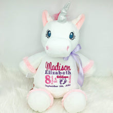 Load image into Gallery viewer, Personalised White Unicorn Cubby