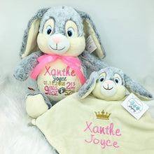 Load image into Gallery viewer, Personalised Grey Bunny Cubby