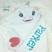 Load image into Gallery viewer, Personalised Hooded Unicorn Towel
