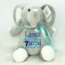 Load image into Gallery viewer, Personalised Grey Elephant