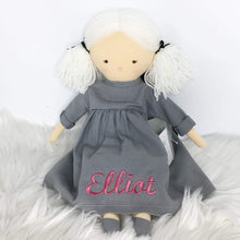 Load image into Gallery viewer, Personalised Alimrose Matilda Doll 45cm Grey