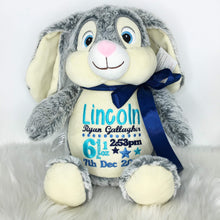 Load image into Gallery viewer, Personalised Grey Bunny Cubby