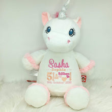 Load image into Gallery viewer, Personalised White Unicorn Cubby