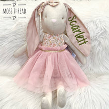 Load image into Gallery viewer, Personalised Alimrose Linen Pearl Cuddle Bunny - Blossom Lily Pink 55cm