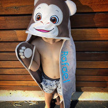 Load image into Gallery viewer, Personalised Hooded Monkey Towel