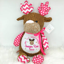 Load image into Gallery viewer, Personalised Harlequin Reindeer Cubby - Pink